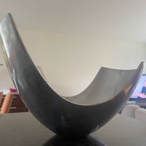 stylish fruit bowl, steel, silver